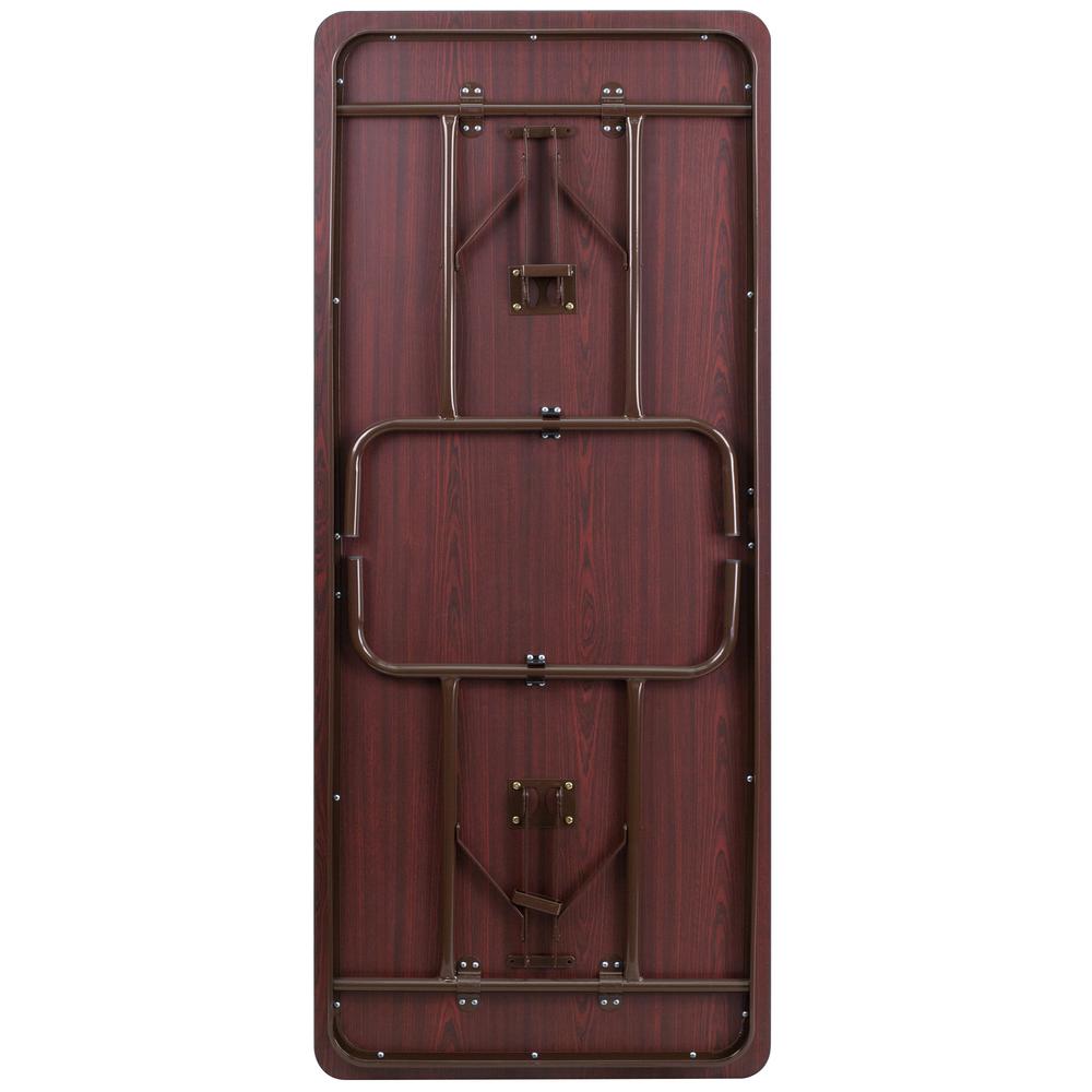 6-Foot High Pressure Mahogany Laminate Folding Banquet Table - Flash Furniture