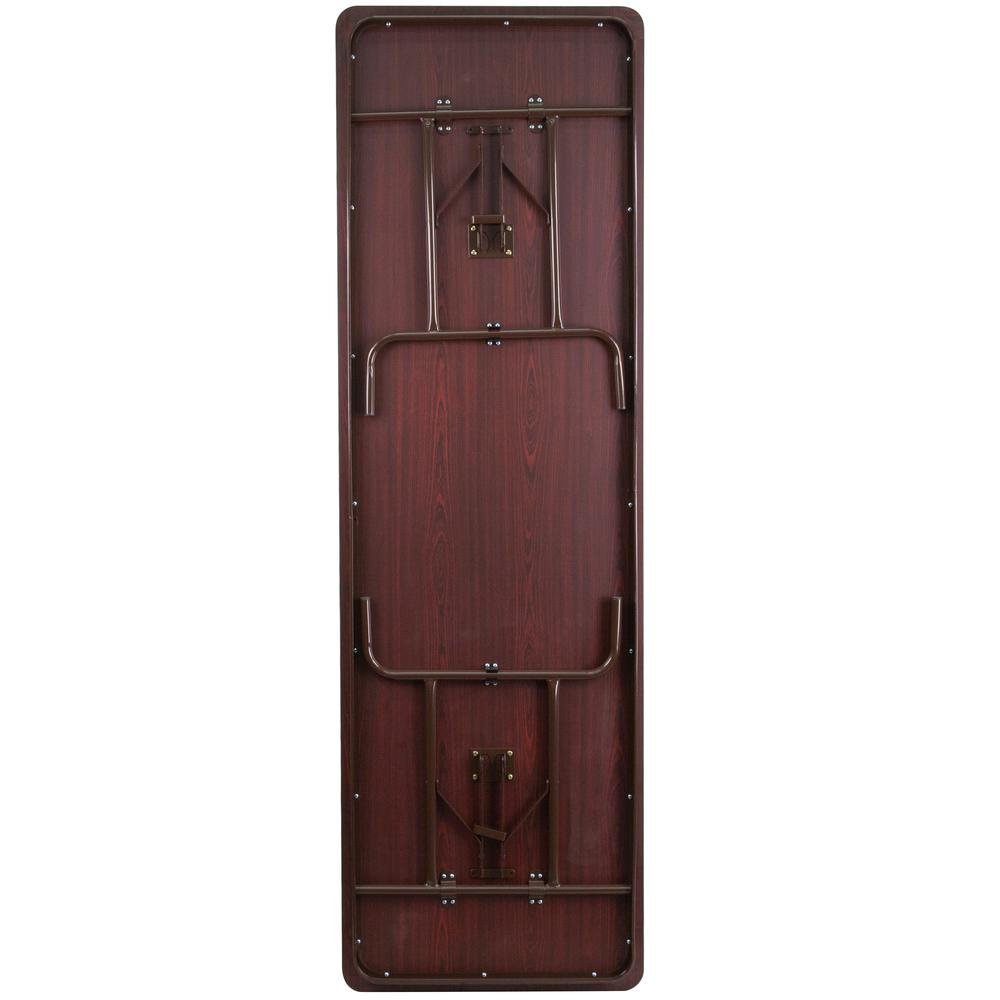 8-Foot High Pressure Mahogany Laminate Folding Banquet Table - Flash Furniture