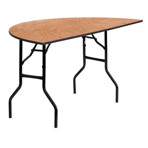 5-Foot Half-Round Wood Folding Banquet Table - Flash Furniture