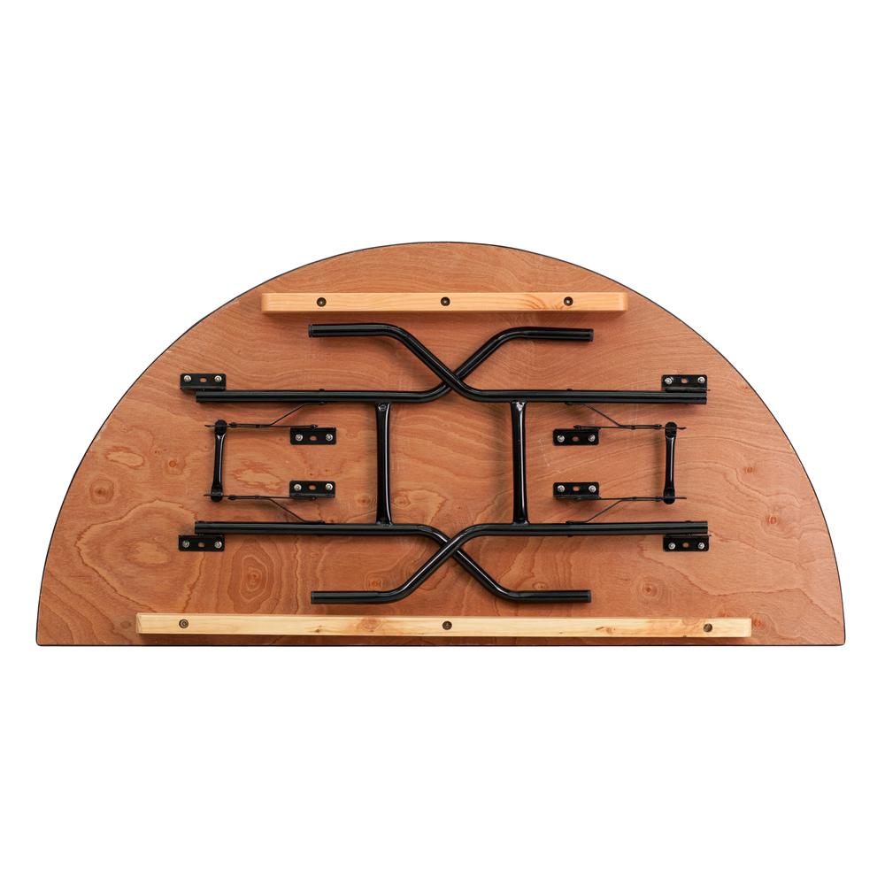 5-Foot Half-Round Wood Folding Banquet Table - Flash Furniture