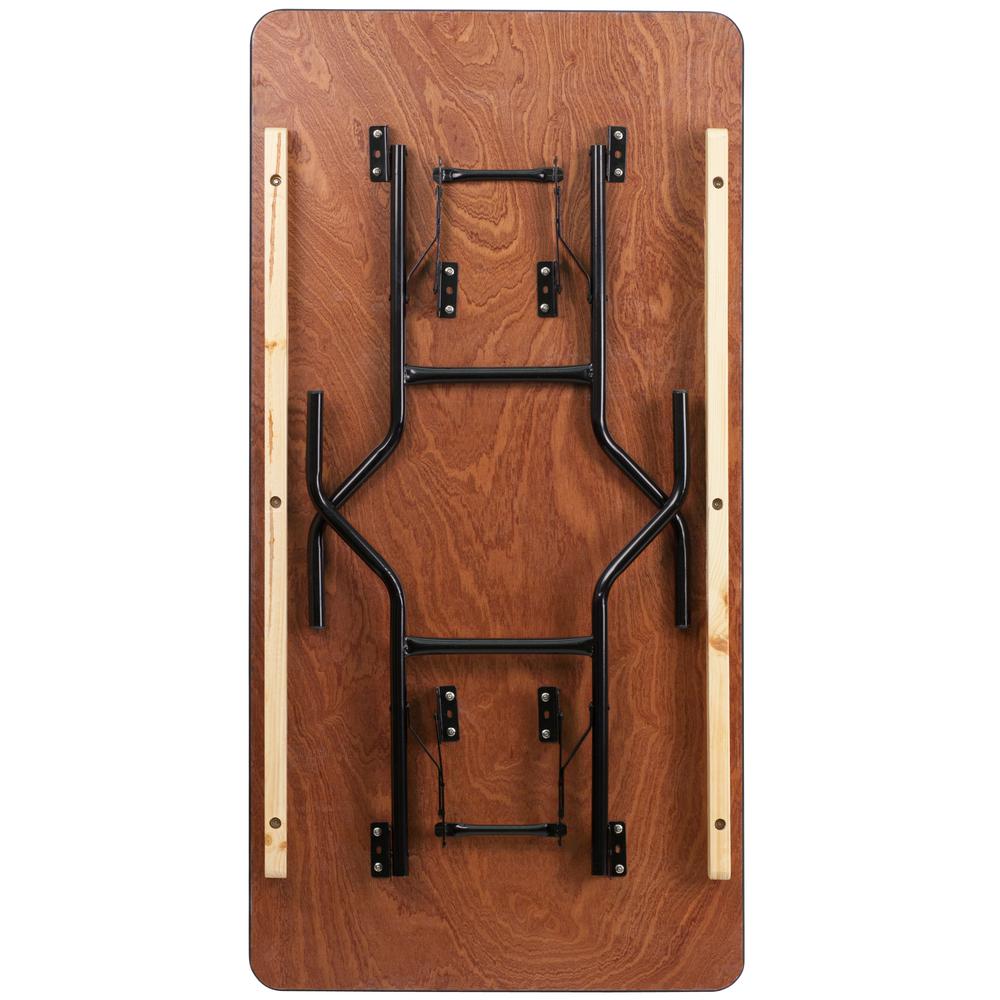 5-Foot Rectangular Wood Folding Banquet Table with Clear Coated Finished Top - Flash Furniture