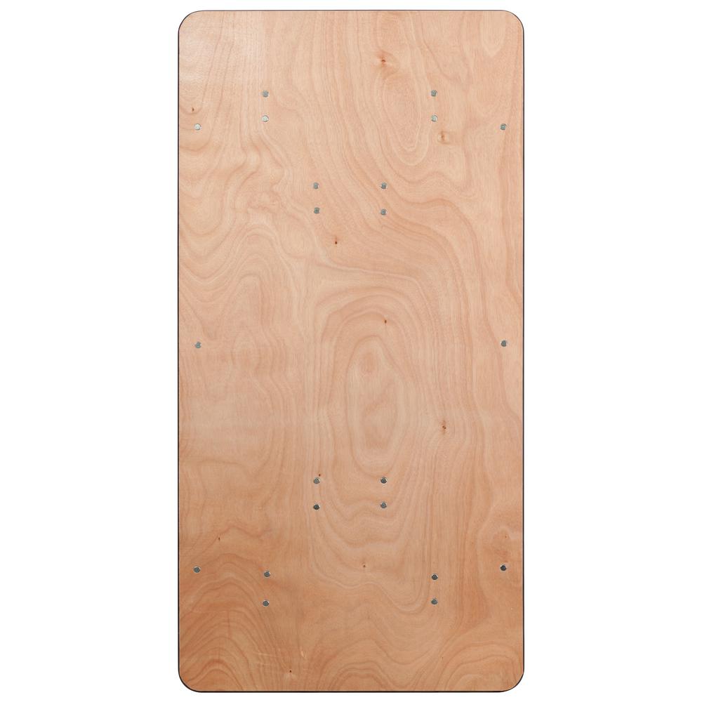 5-Foot Rectangular Wood Folding Banquet Table with Clear Coated Finished Top - Flash Furniture