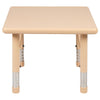 24'' Square Natural Plastic Height Adjustable Activity Table - Flash Furniture