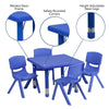 24'' Square Blue Plastic Height Adjustable Activity Table Set with 4 Chairs - Flash Furniture