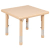 24'' Square Natural Plastic Height Adjustable Activity Table Set with 4 Chairs - Flash Furniture