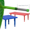 35''W x 65''L Half-Moon Red Plastic Height Adjustable Activity Table - Flash Furniture
