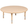 45'' Round Natural Plastic Height Adjustable Activity Table Set with 4 Chairs - Flash Furniture