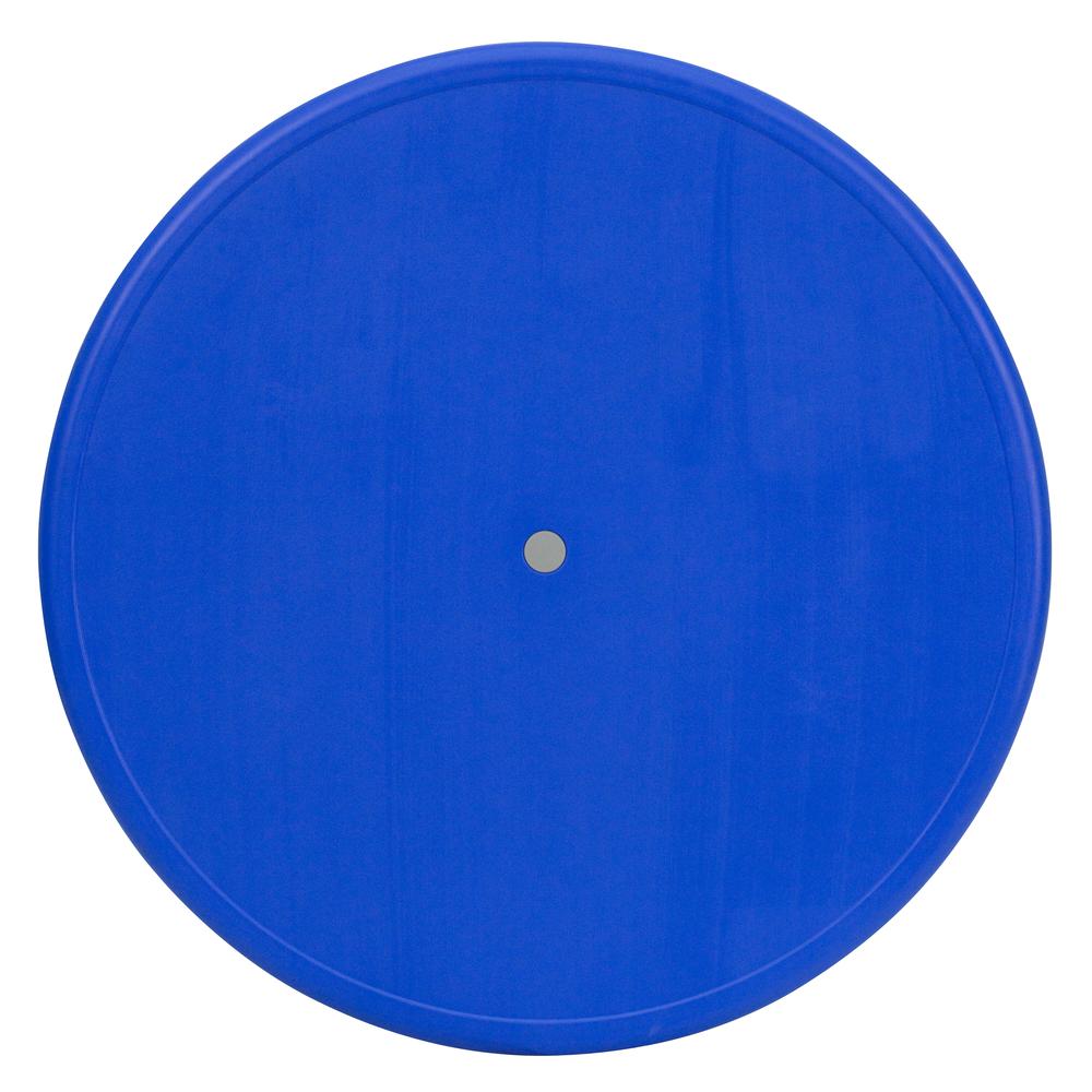 33'' Round Blue Plastic Height Adjustable Activity Table - Flash Furniture