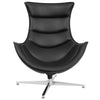 Black LeatherSoft Swivel Cocoon Chair - Flash Furniture
