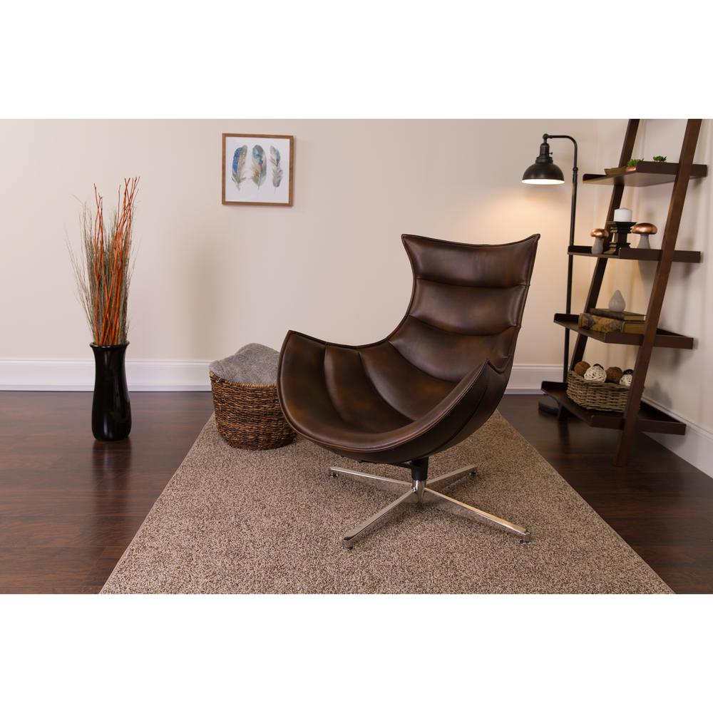 Bomber Jacket LeatherSoft Swivel Cocoon Chair - Flash Furniture