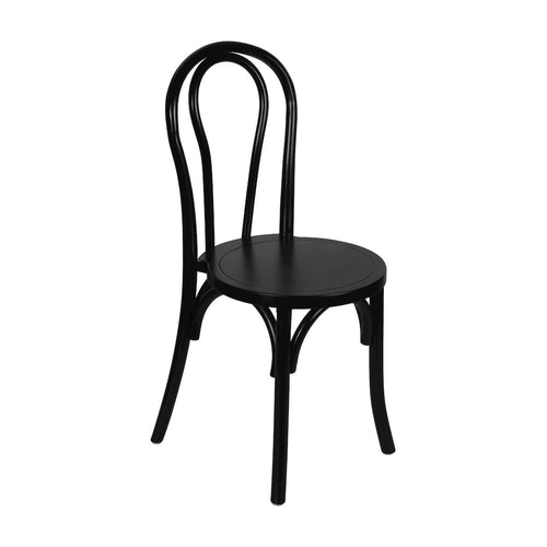 Betsy Commercial Grade Black Thonet Style Solid Wood Stackable Dining Chair - Flash Furniture