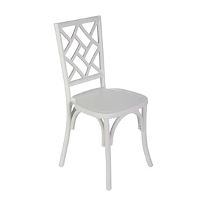 Brooklyn White Solid Wood Stackable Dining Chair with Intricate Back Detail - Flash Furniture