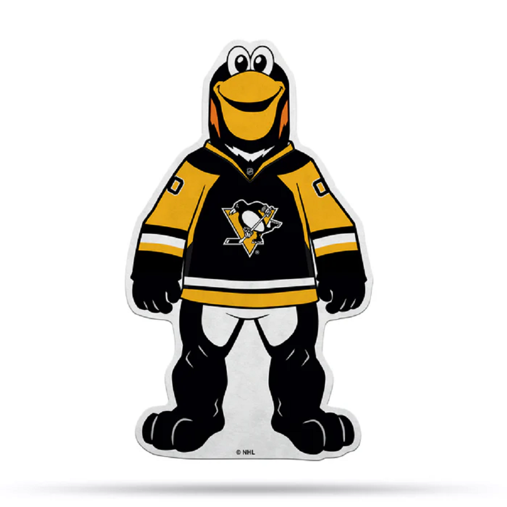 Pittsburgh Penguins Pennant Shape Cut Mascot Design - Rico Industries