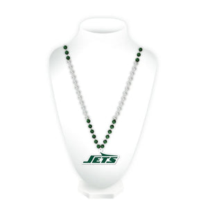 New York Jets Beads with Medallion Mardi Gras Style - Rico Industries