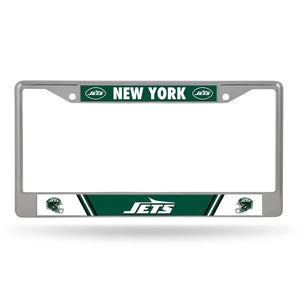 New York Jets License Plate Frame Chrome Printed Insert 2024 - Rico Industries