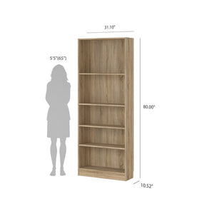 Element Tall Wide 5 Shelf Bookcase, Oak Structure - Tvilum
