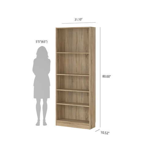 Element Tall Wide 5 Shelf Bookcase, Oak Structure - Tvilum