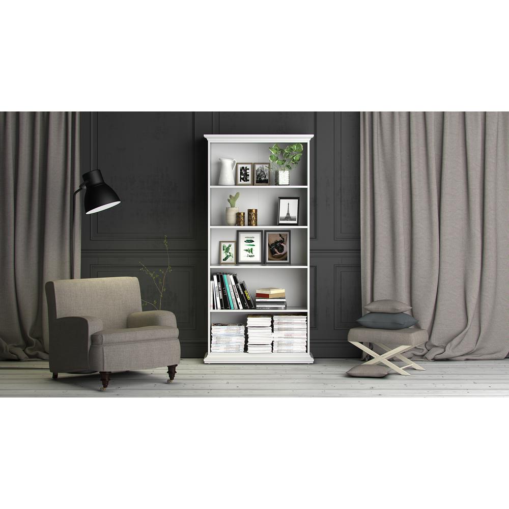 Tall Wide 5 Shelf Bookcase, White - Tvilum