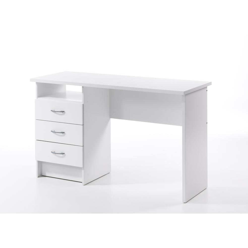 Whitman Desk with 3 Drawers, White - Tvilum