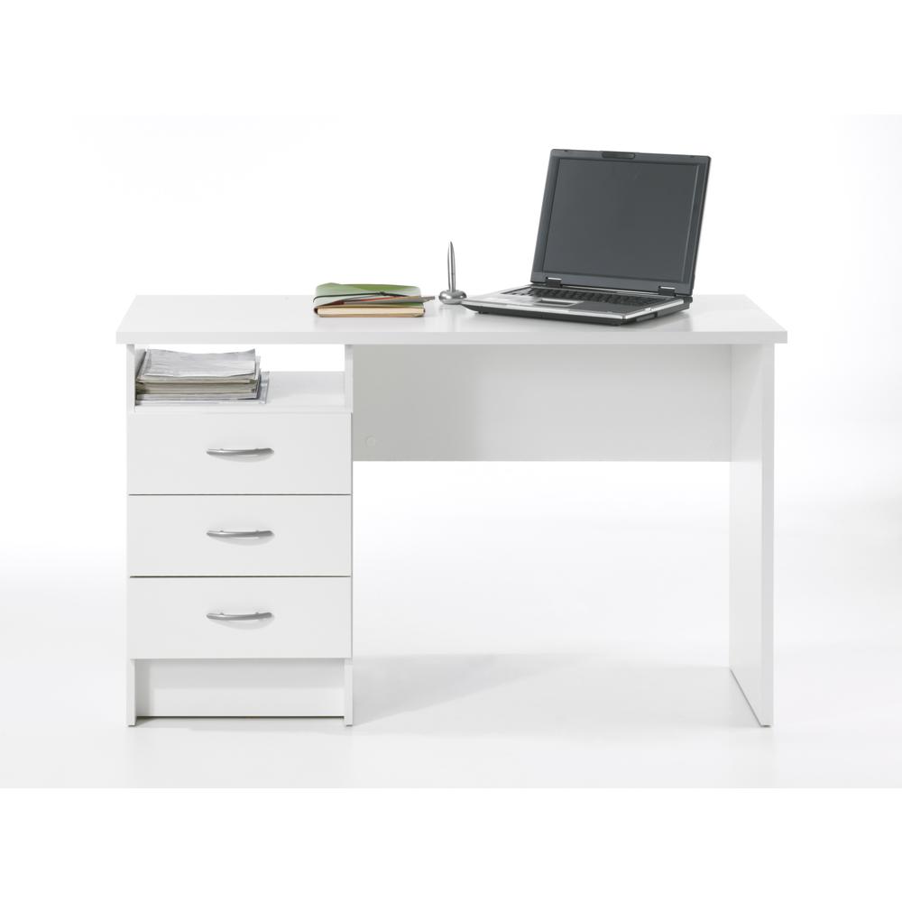 Whitman Desk with 3 Drawers, White - Tvilum