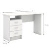 Whitman Desk with 3 Drawers, White - Tvilum
