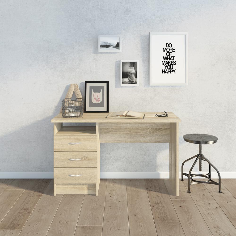 Whitman Desk with 3 Drawers, Oak Structure - Tvilum