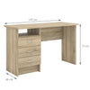 Whitman Desk with 3 Drawers, Oak Structure - Tvilum