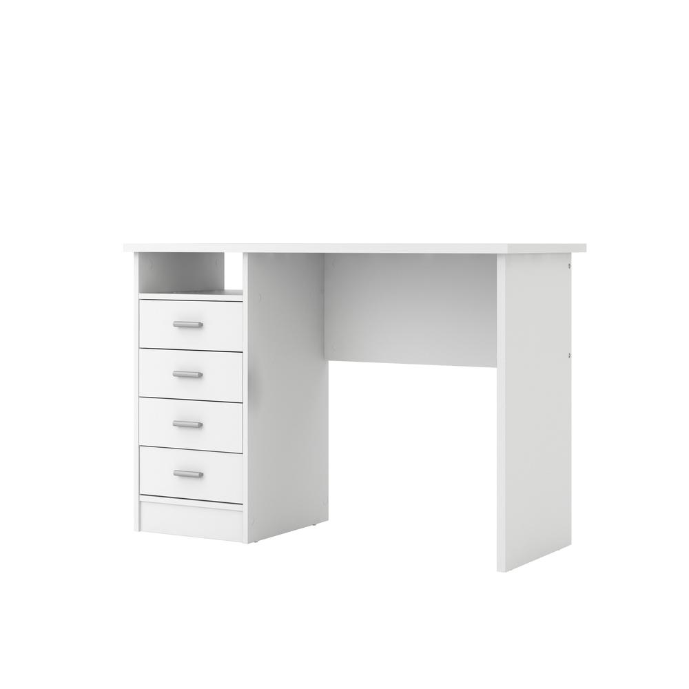 Warner Desk with 4 Drawers, White - Tvilum