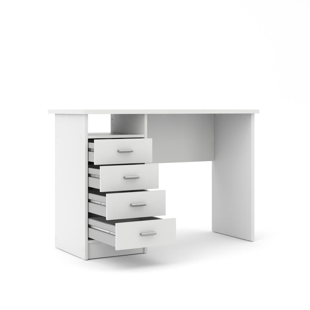 Warner Desk with 4 Drawers, White - Tvilum