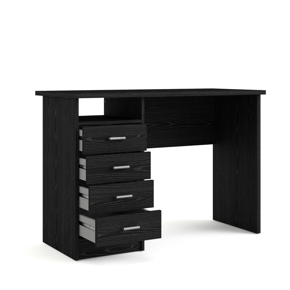 Desk with 4 Drawers Black Woodgrain - Tvilum