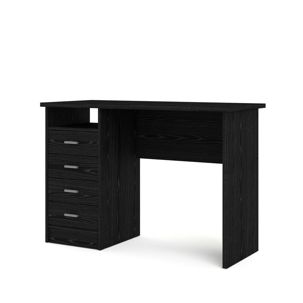 Desk with 4 Drawers Black Woodgrain - Tvilum