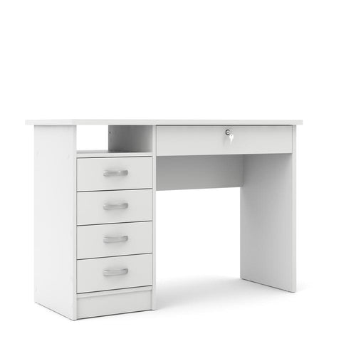 Walden Desk with 5 Drawers, White - Tvilum