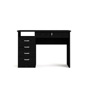 Desk with 5 Drawers Black Woodgrain - Tvilum