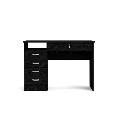 Desk with 5 Drawers Black Woodgrain - Tvilum