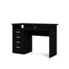 Desk with 5 Drawers Black Woodgrain - Tvilum