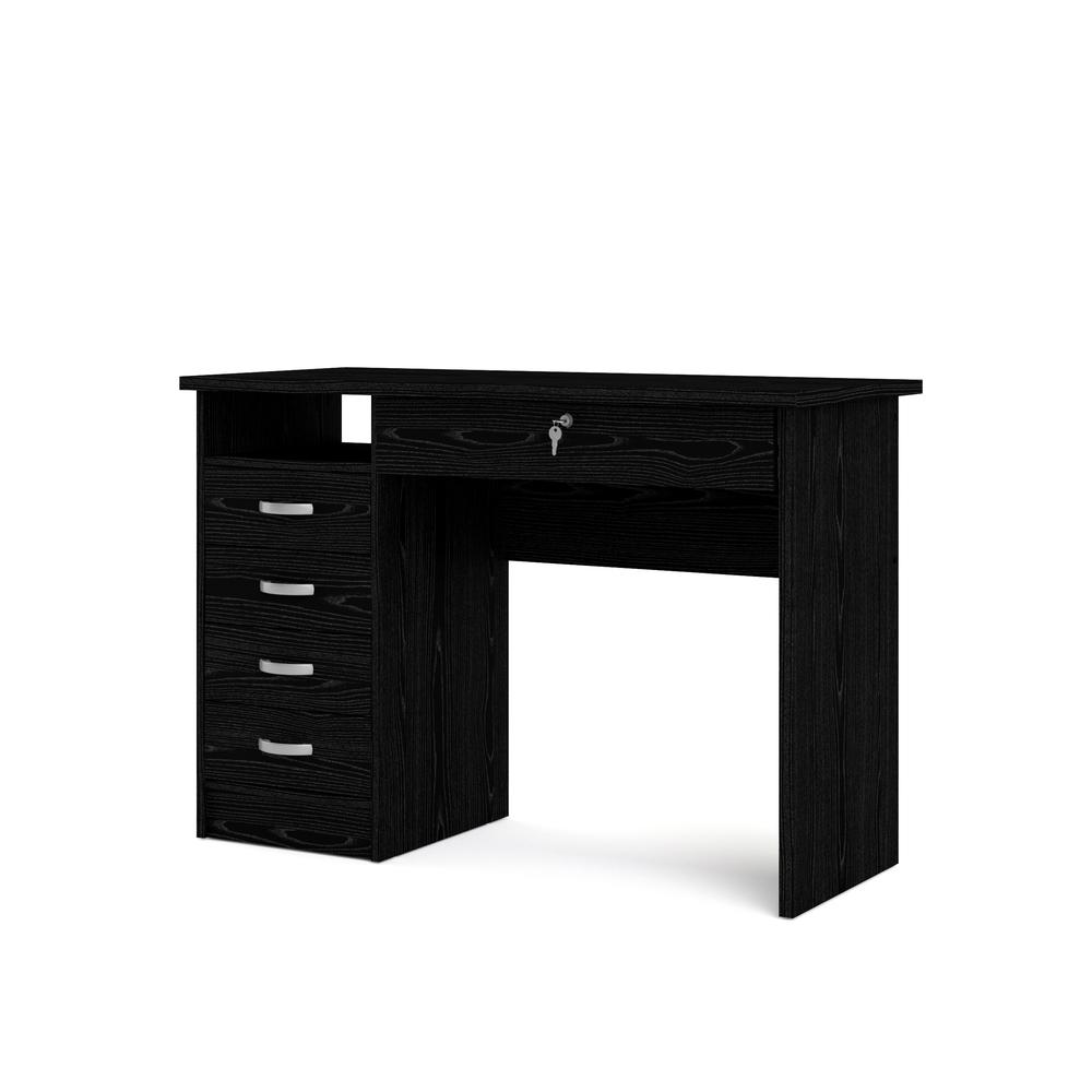 Desk with 5 Drawers Black Woodgrain - Tvilum