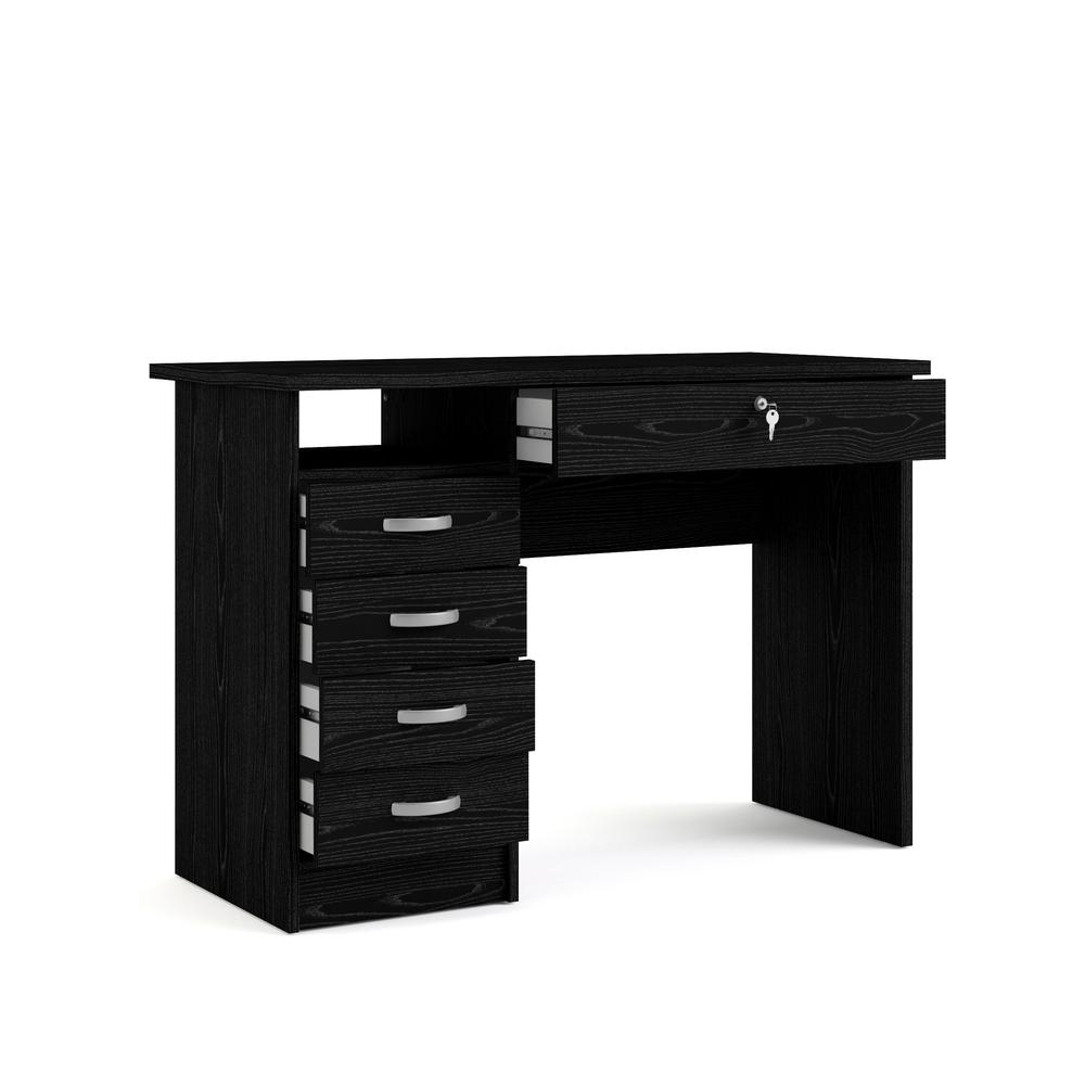 Desk with 5 Drawers Black Woodgrain - Tvilum