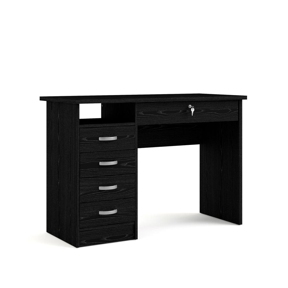Desk with 5 Drawers Black Woodgrain - Tvilum