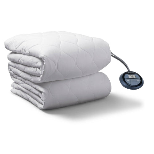 Sunbeam  Twin Size Electric Water Resistant Heated Mattress Pad with Dual Digital Controllers