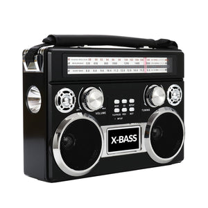 Supersonic SuperSonic Retro Rechargeable 3 Band Radio With Bluetooth and Flashlight in Black