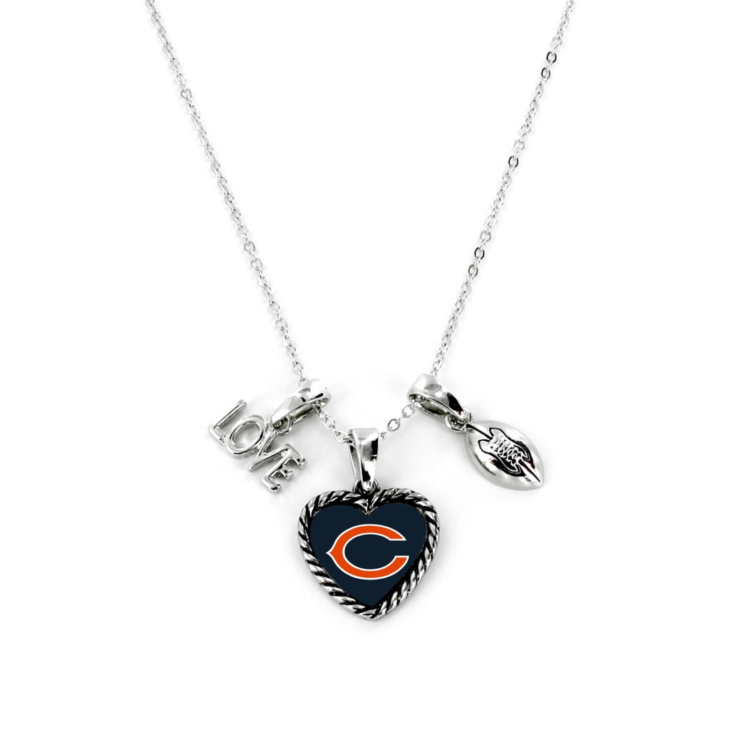 Chicago Bears Necklace Charmed Sport Love Football - Aminco