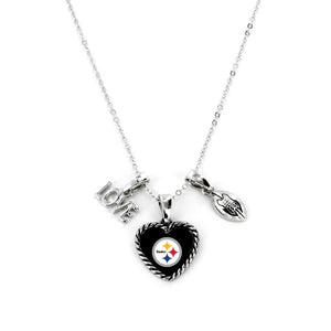 Pittsburgh Steelers Necklace Charmed Sport Love Football - Aminco
