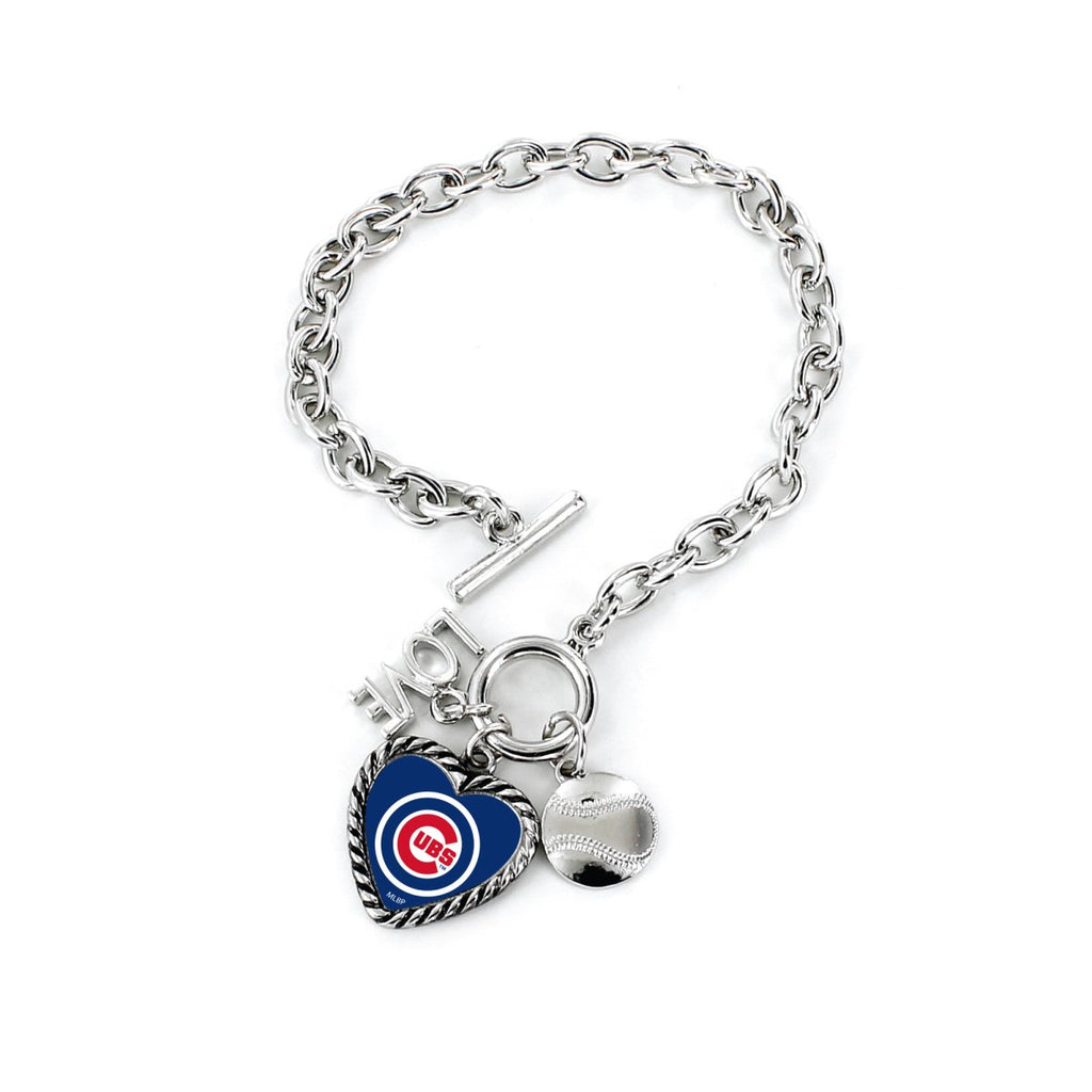 Chicago Cubs Bracelet Charmed Sport Love Baseball - Aminco