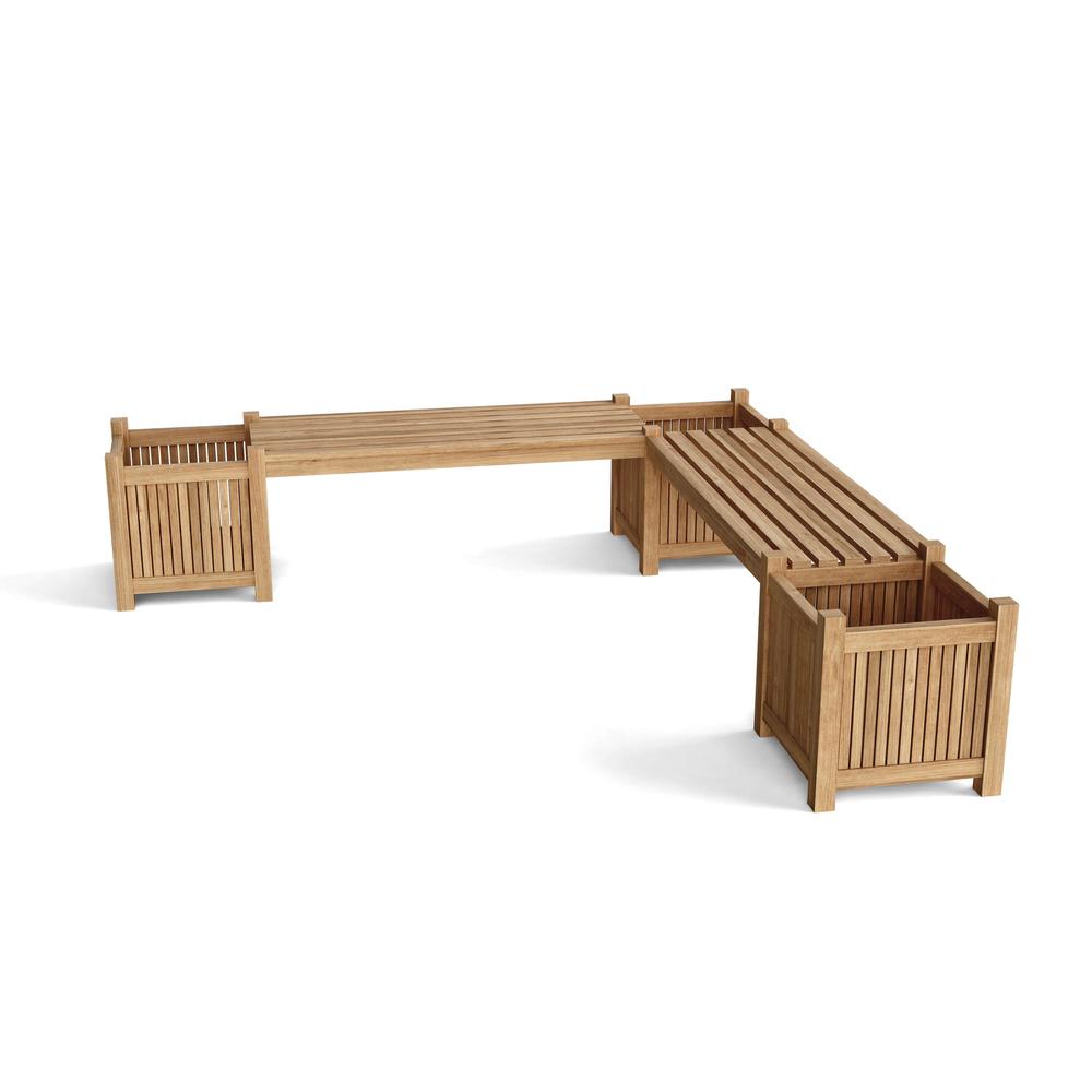 Planter Bench (2 bench + 3 planter box) - Anderson Teak