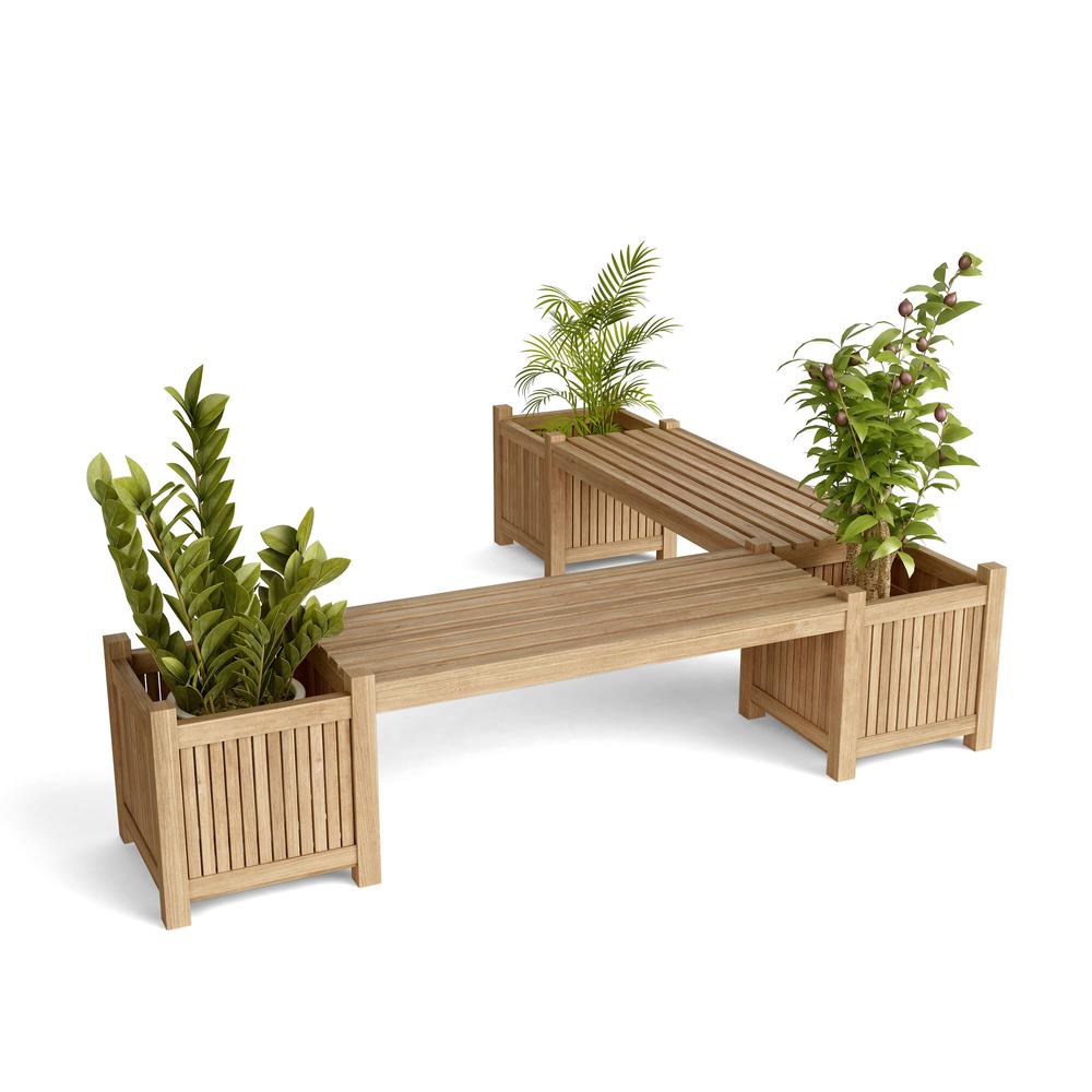 Planter Bench (2 bench + 3 planter box) - Anderson Teak