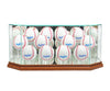 Octagon 12 Baseball Display Case with Walnut Moulding