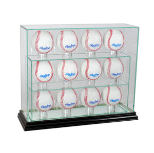 12 Baseball Upright Display Case with Black Moulding