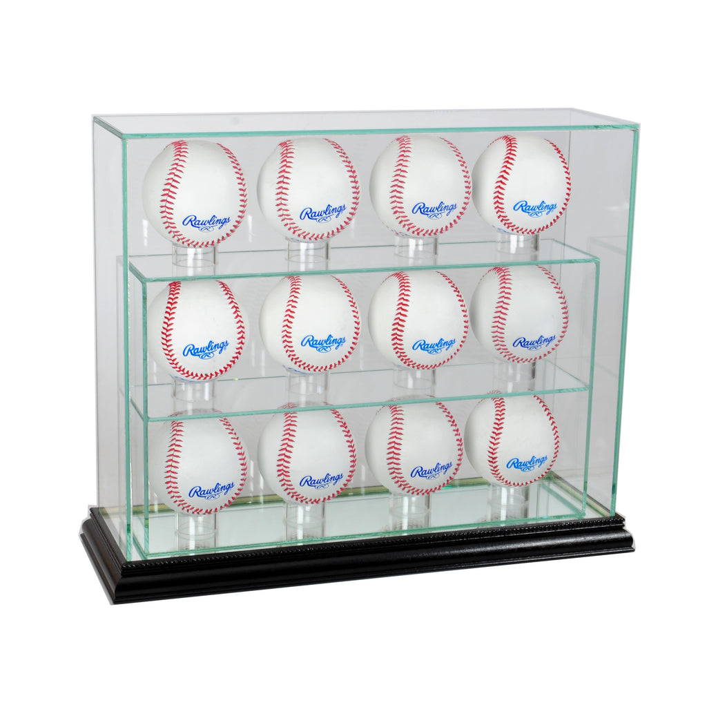12 Baseball Upright Display Case with Black Moulding