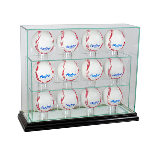 12 Baseball Upright Display Case with Black Moulding