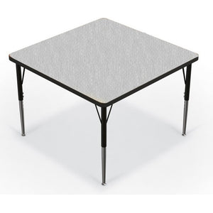 Activity Table - 36'' Square - Gray Nebula Top Surface - Black Edgeband - BALT